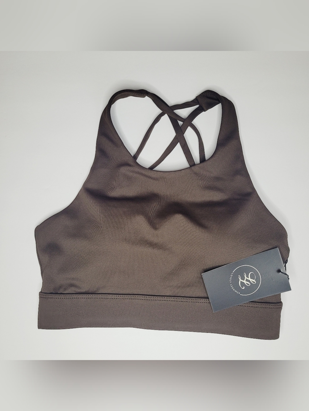 Lovelylesh Sports Bra Brown Women's XS Crisscross Back Gym Pilates Running - Picture 1 of 6